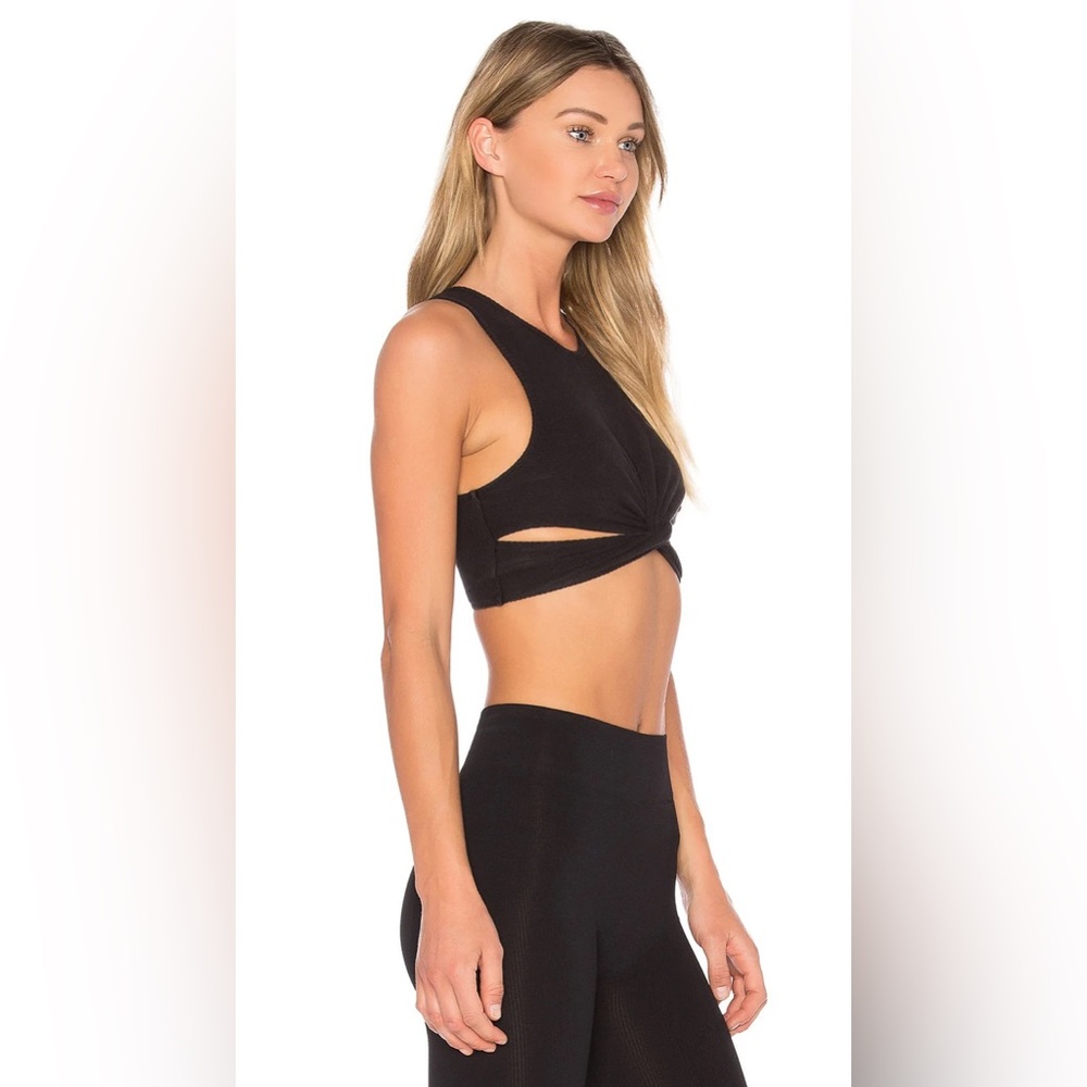 Free People Movement Supernova Ribbed Crop Top Bralette Active Black S